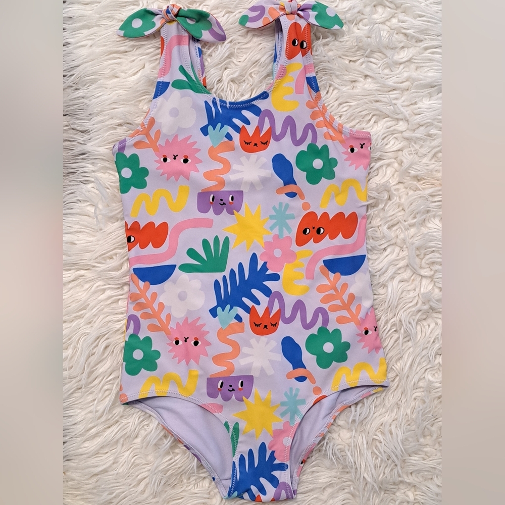 EUC H&M/ Liunic Colorful Patterned Girl's One Swimsuit